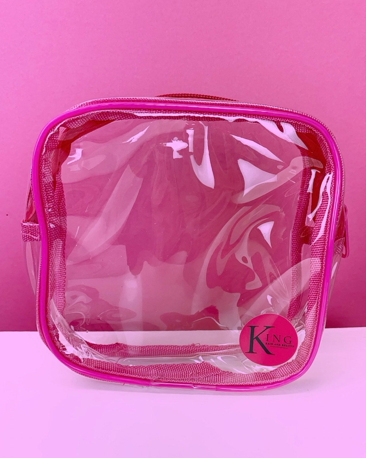 Cosmetic Bag Neon Pink Transparent Bag King Cosmetic Bag